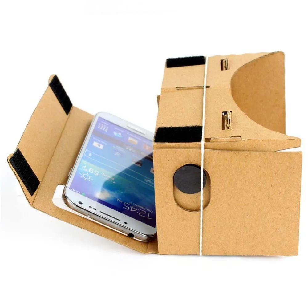 Google Cardboard Viar 3 D Virtual Reality Goggles 3D VR Glasses For Phone iPhone Android Smartphone Helmet Headset Wirth Lenses