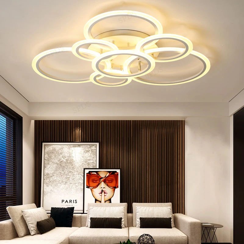 

Modern fashion plafonnier led ceiling light indoor lighting ceiling mounted surface multi-layer circular acrylic ceiling lamp