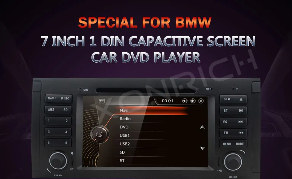 Xonrich 1 Din dvd-плеер автомобиля радио gps навигация для BMW X5 E53 BMW E39 5 серии 2002-2007мультимедиа стерео аудио головное устройство