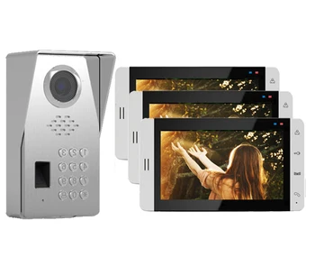 

XinSiLu Top Quality Intercom Home Security Video System TFT LCD Color 7"Video Door Phone Doorbell Touch Key IR FRID Camera 1V3