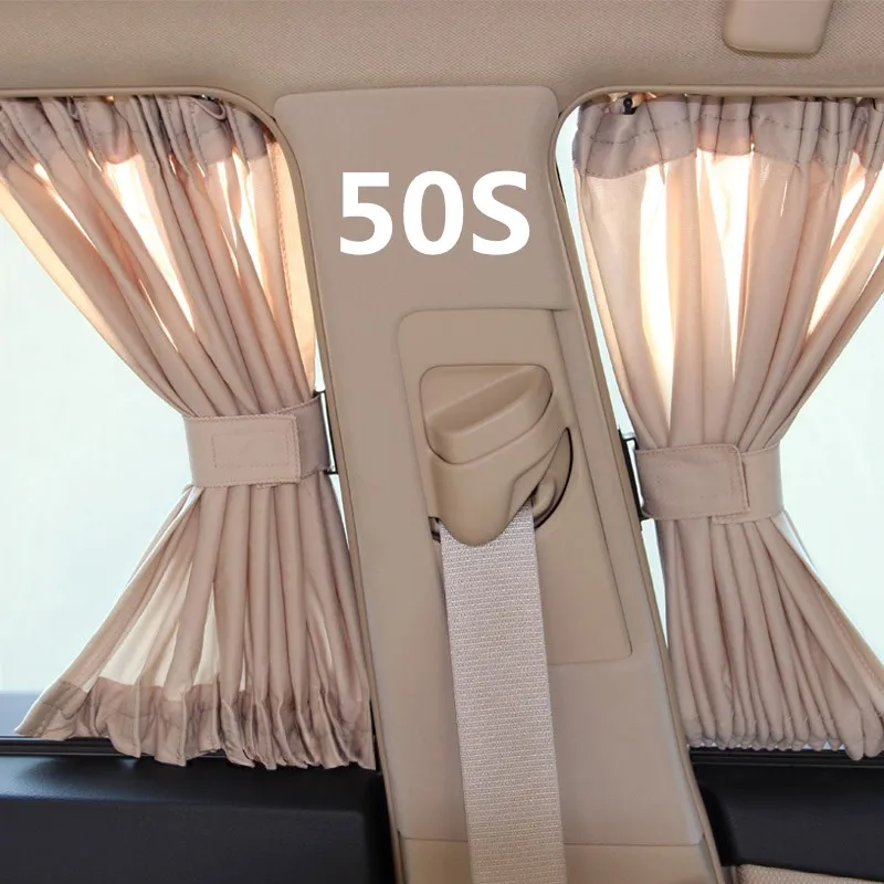 2pcs NEW 50S Aluminum Alloy Elastic Car Side Window Sunshade Curtains 50*39cm Auto Sun Visor Blinds High quality