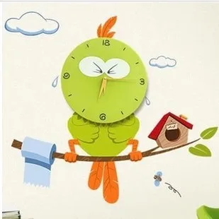 

3D Eye my little tension bird Cartoon watch poni Milk Cute Children clock / kid Quartz Wrist clock toy children room Christmas