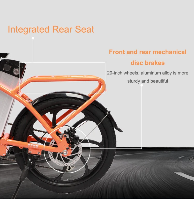 Sale Foldable Electric Bike 2 Wheels Electric Bicycle 36V 350W 25KM/H Double Brake System Electric Scooter For Adults With Seat 15