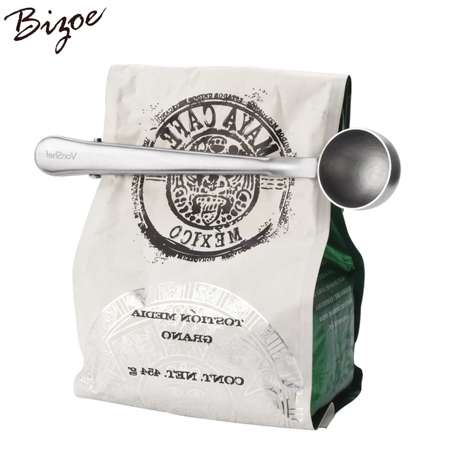Best Price 5pcs Multifunctional Stainless Steel Coffee Measuring Scoop With Bag Clip Sealing Tea Measuring Spoon Kitchen Tool