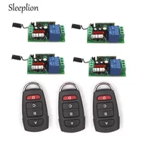 Sleeplion Home 220V 10A 1CH Relay 315MHz 433MHz 3 4-car-key wireless RF Control Switch Transmitter+4 Receiver ON/OFF