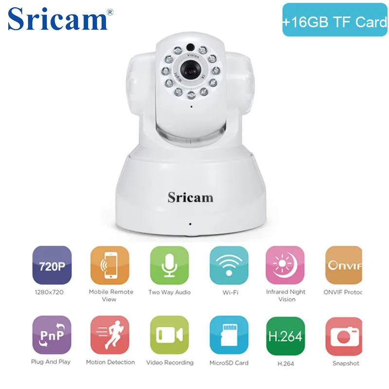 Sricam SP012 IP Camera CMOS 720P HD Mini Baby Monitor WiFi Wireless Camera Alarm Night Vision Security Camera with 16GB TF Card camera : image Sricam SP012 IP Camera CMOS 720P HD Mini Baby Monitor WiFi Wireless Camera Alarm Night Vision Security Camera with 16GB TF Card camera