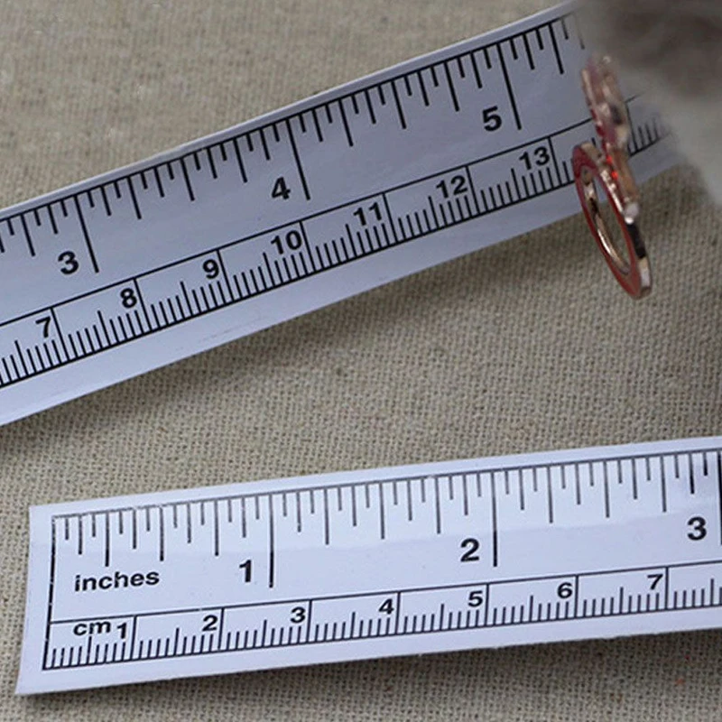 1 x 45/90 cm Vinyl Silver Self Adhesive Metric Measure Tape Rulers Sewing Machine Sticker