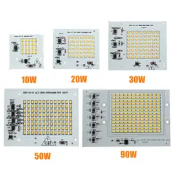 1 шт. светодио дный лампочки 90 Вт 50 Вт 30 Вт 20 Вт 10 Вт смарт-ic светодио дный лампы удара 2835 5730 фишек прожектор лампа DIY освещение AC220V