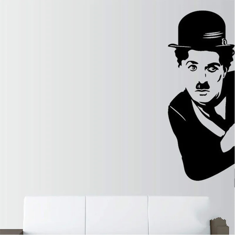 

Movie Star Charlie Chaplin Wall Vinyl Art Sticker Home Decoration Mural Living Room Bedroom Shop Glass Door Decal Painting Decor
