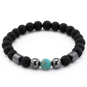 

Wholesale Energy Hematite Bracelet Matt Black Onyx Stone Bracelets for Men Lovers's Wrap Mala Bracelets Handmade Gift Jewelry