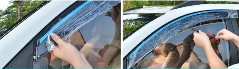 Козыкозырек авто дверь Дождь Защита от солнца сторона окна Крышка отделка 4 шт./компл. для Ford Kuga 2013-2018