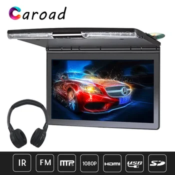 

17.3 Inch Car Ceiling Monitor 1920x1080 MP5 Flip Down Roof Mount Car DVD Player with IR FM Transmitter HDMI USB SD Speaker Games