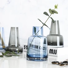 Europe Glass Vase Lighthouse Gray/blue terrarium glass containers Small flower vases wedding home decoration Bottle Flowerpot