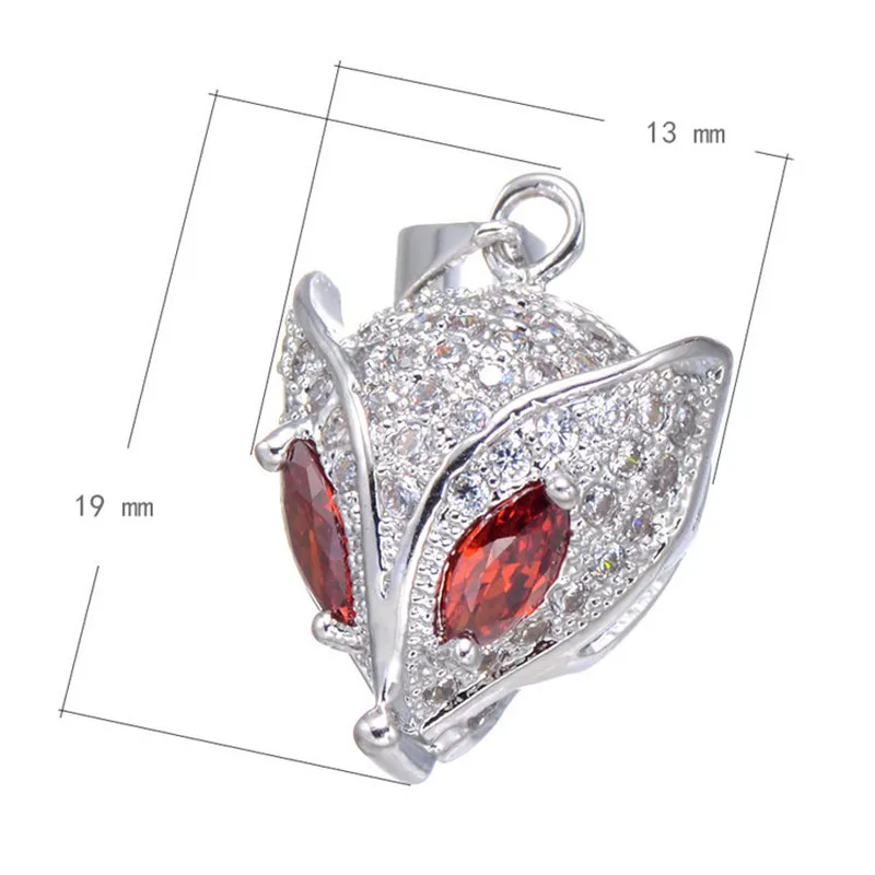 JINSE Micro Pave CZ красный глаз волк Талисманы для браслет из розового