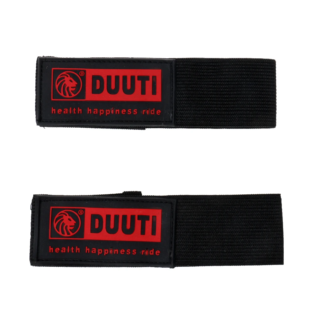 2 Pieces Bicycle Bike Pants Band Leg Strap Band Belt Rubber Strap Bandage Gaiter Black