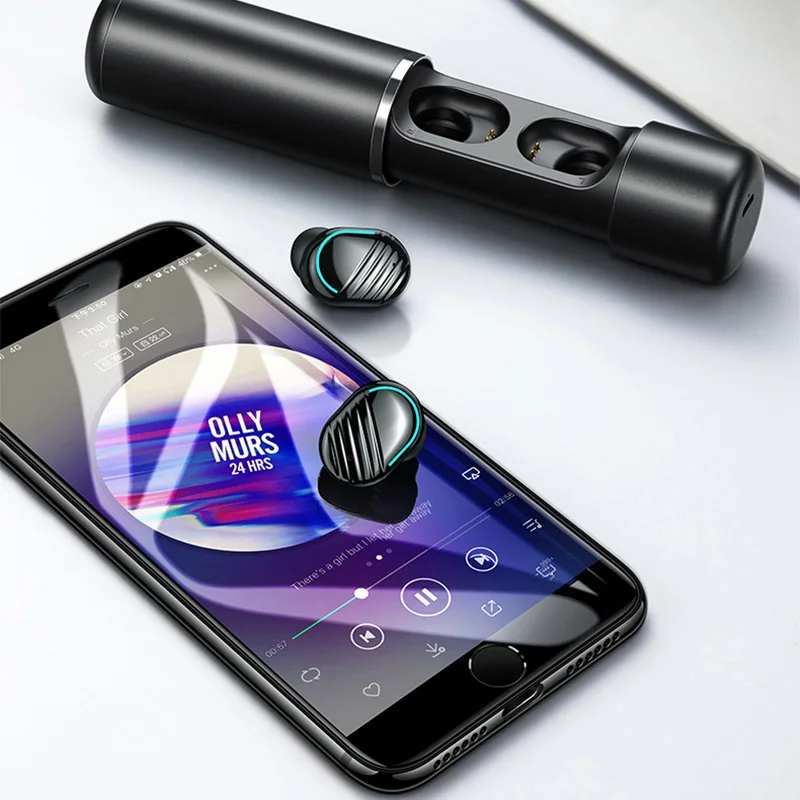 

Bluetooth 5.0 True Wireless Earbuds Waterproof Bluetooth Earphone Sport 3D Stereo Sound Earphones with Charging Box