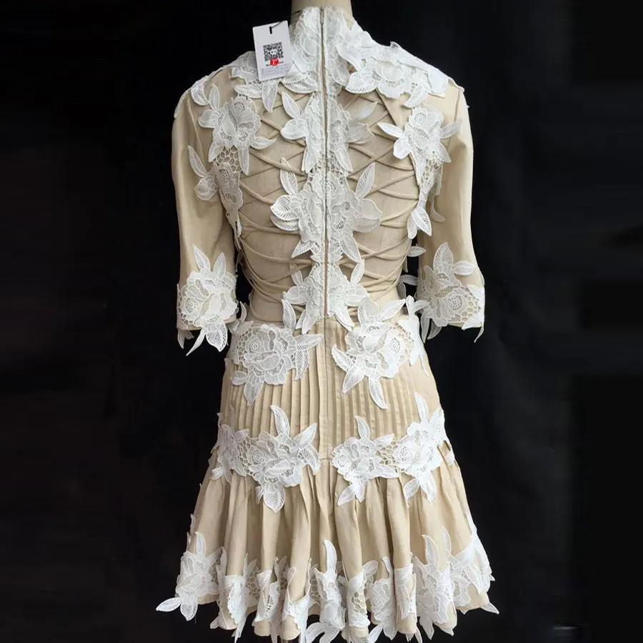 Модное высококачественное женское мини-платье с вышивкой и открытой спиной, новое дизайнерское вечернее платье для подиума
