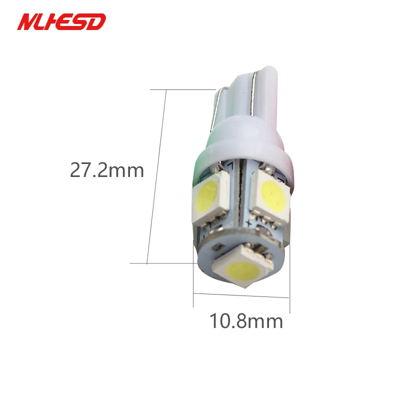 10 шт./лот грузовик светодиодный 24 V T10 W5W 5 SMD 5050 светодиодный 5SMD 5 светодиодный габаритный фонарь парковки Индикатор лампы для чтения Белый Синий 24 V