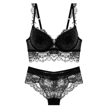 Fashion sexy push up adjustable lace underwear accept supernumerary breast bra thickening bra set high quality lingerie sets 2