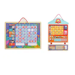 Деревянная Магнитная награда, таблица ответственности, календарь, детский календарь, обучающие игрушки для детей, календарь, время, игрушки