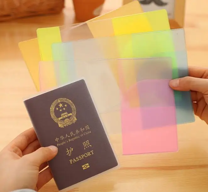 Buy Colorful PVC Transparent Or Grind Passport Cover