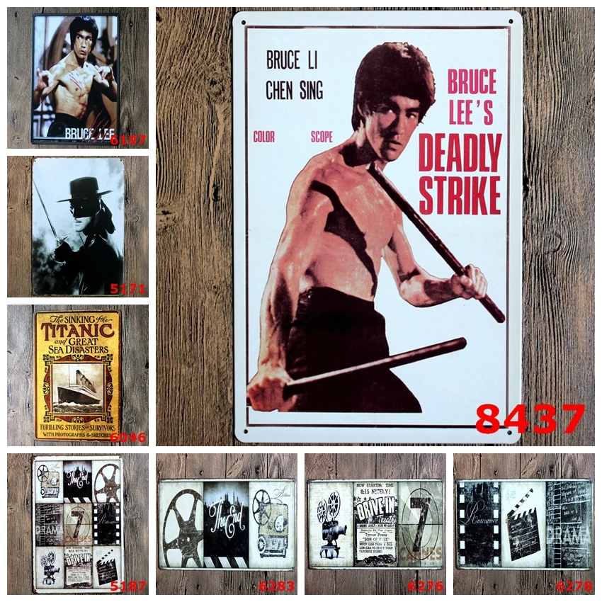 

Movie Poster Tin Sign Logo Plaque Vintage Metal Painting Wall Sticker Iron Sign Board Decorative Plates Wholesale 20X30 CM