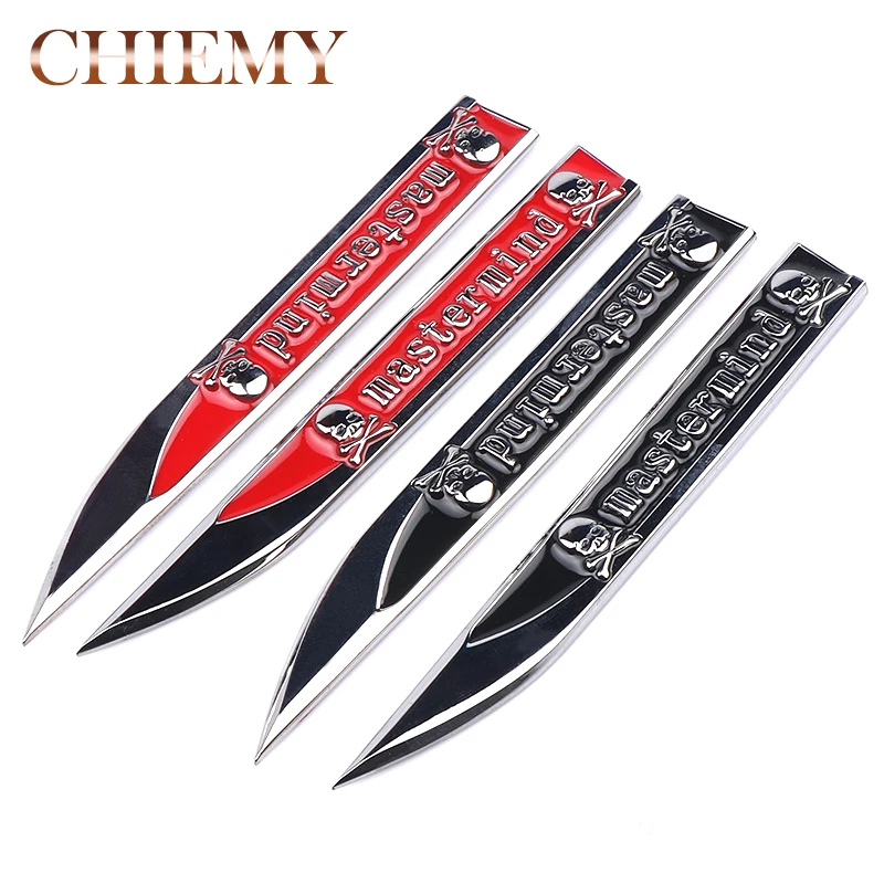 

2pcs/lot 3D Metal Skull Skeleton Car Door Fender Side Sticker Emblem Badge Rear Trunk Sticker Car Styling Decoration Accessories