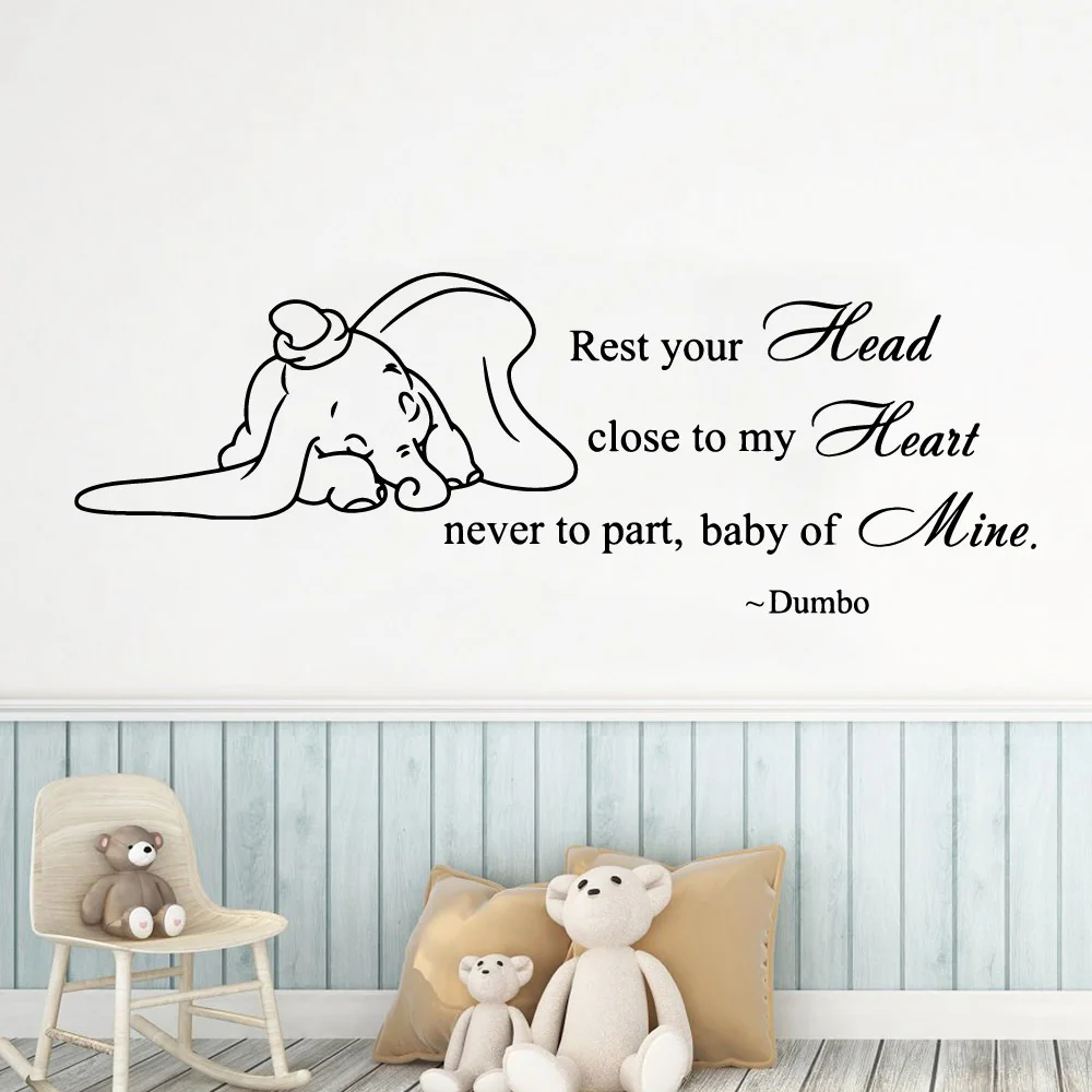 

Fun elephant heart baby Home Decorations Pvc Decal For Kids Room Decoration Art Decal
