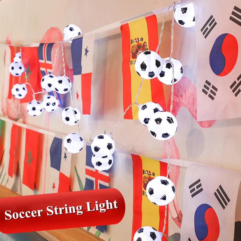 2M 20LEDs White Soccer Football Fairy String Light Garland Battery