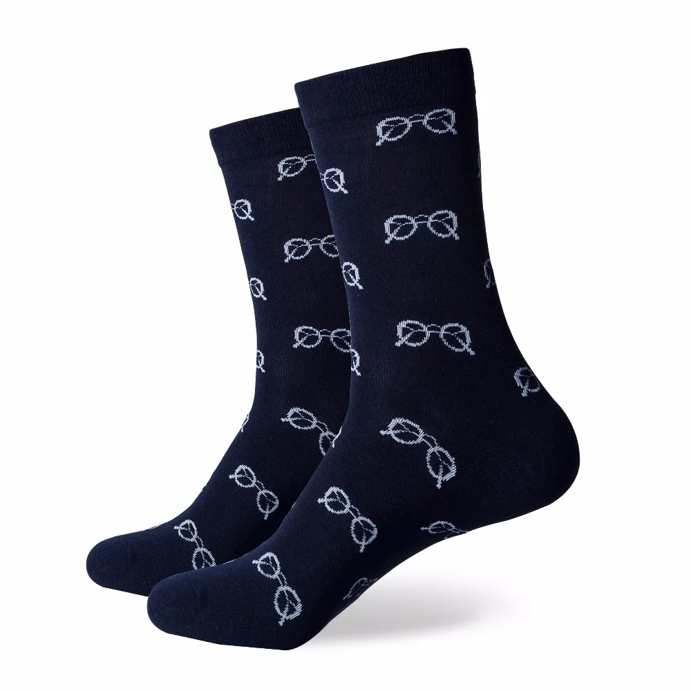 Мужские хлопковые носки с узором в виде очков(5 пар/лот