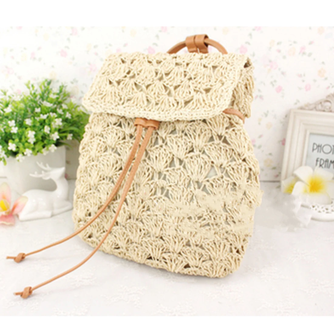 2 Color Women Bag Backpack With Hand Made Casual Style Backpacks Paper
