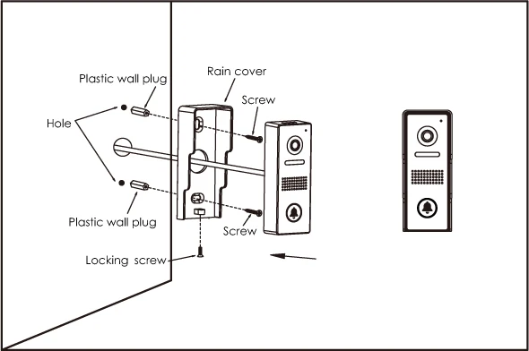 installation of 7 Inch Color LCD Video Door Phone Intercom System Door Release Unlock Color Doorbell Camera 600TVL  