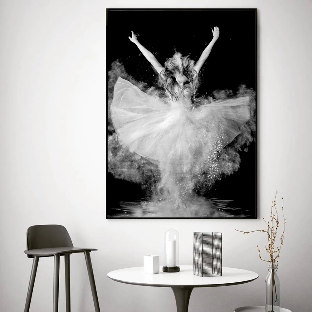 Черный и белый элегантный балетный танец постеры принты фото скандинавском стиле девушка портрет стены искусства картины Домашний декор холст живопись