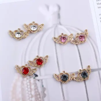 

20pcs Crystal love Wings Enamel Charms Metal Charms Pendant for DIY Necklaces Bracelets Jewelry Making Dangle Charm Bulk Sale