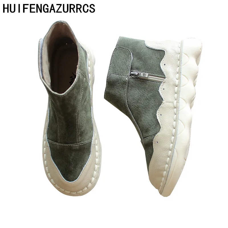 HUIFENGAZURRCS-Short autumn boots,casual arts retro boots,women's shoes, original hand made short boots, leather women's shoes HUIFENGAZURRCS-Short autumn boots,casual arts retro boots,women's shoes, original hand made short boots, leather women's shoes