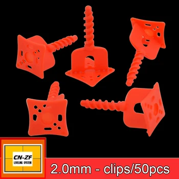 

CN-ZF 50Pcs Clip Plastic Ceramic Alignment Spacers Level Floor Leveler Tile Leveling System Clips 2mm Tools For Tiles