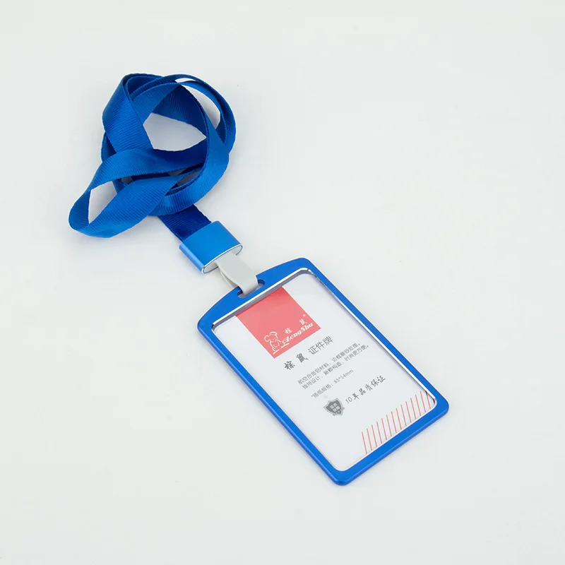 Zongshu Средний авиационный алюминиевый сплав делопроизводитель ID держатель для карт многоцветный Экспонент woker идентификация имя карты бейдж Обложка - Цвет: blue with rope