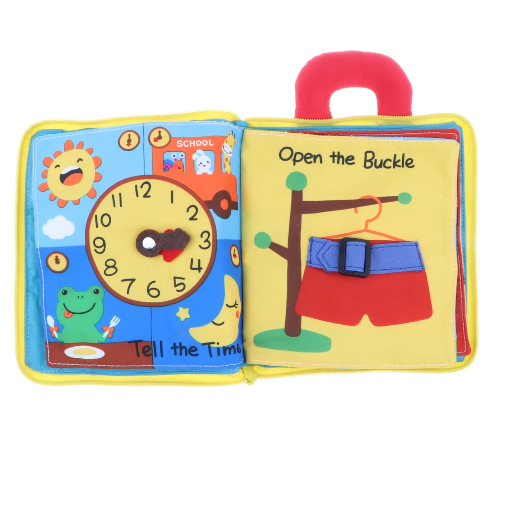 3D Cloth Books Baby Montessori Learn to Dress Early Basic Life Skills Toy Teaching Clocks Color Shapes Zip Snap Lace Tie Puzzle