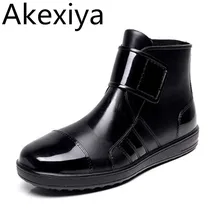 Pvc wasserdichte regen stiefel wasserdicht flache mit schuhe frau Unise regen frau wasser gummi stiefeletten schnalle botas 24,5-27 cm fuß