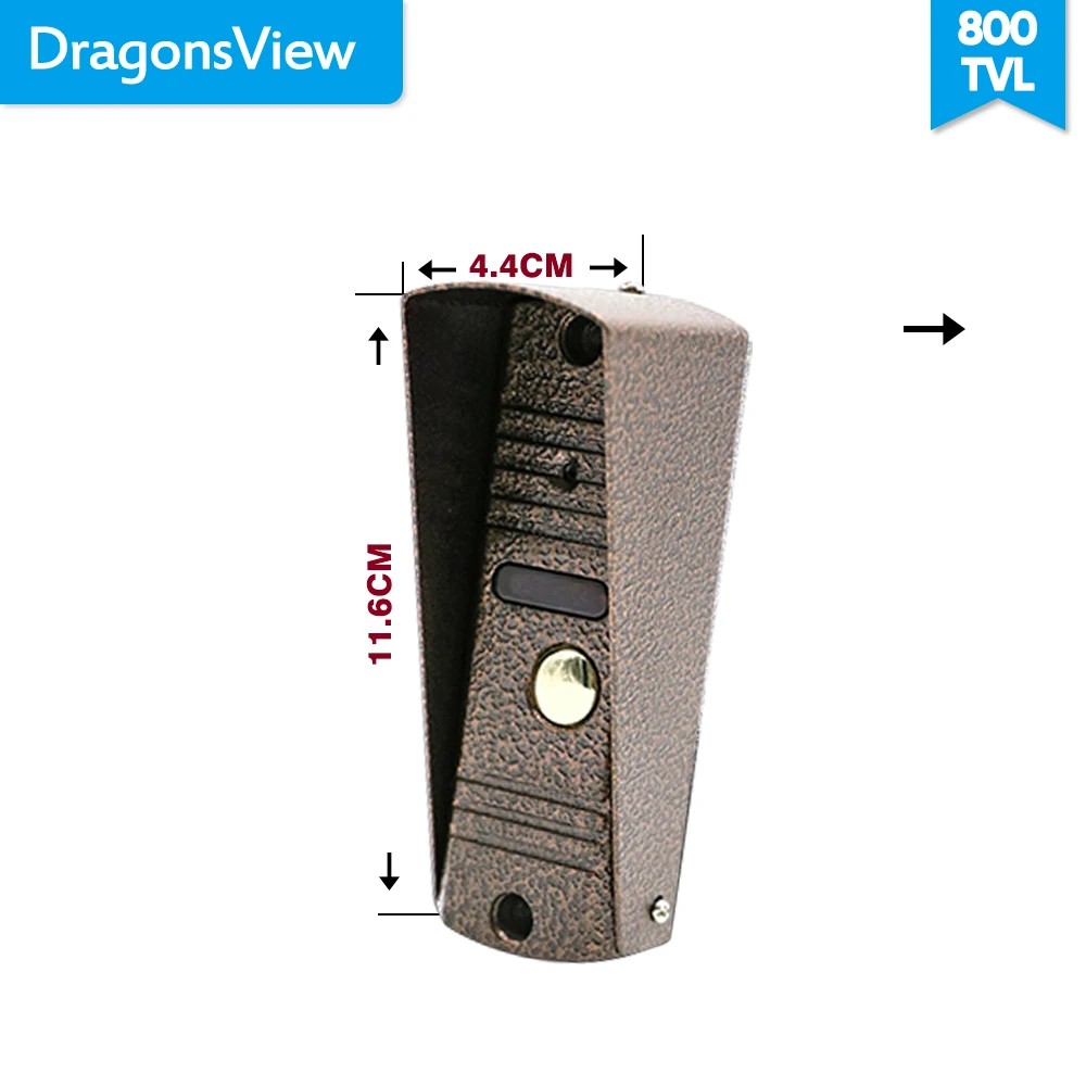 Dragonsview " видеодомофон дверной звонок цветной ЖК-дисплей металлическая наружная панель Поддержка блокировки Кнопка выхода(не входит в комплект) Видеозвонок