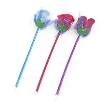 3 шт. офисные сменный стержень Роза Форма Стиль шариковая ручка Синий фуксия фиолетовый