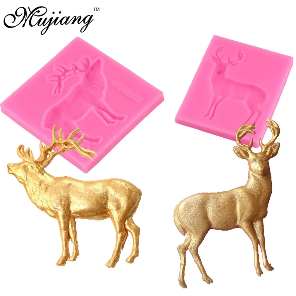 

Christmas 3D Deer Cake Silicone Molds Fondant Cake Decorating Tools Kitchen Baking Mold Candy Clay Chocolate Gumpaste Moulds