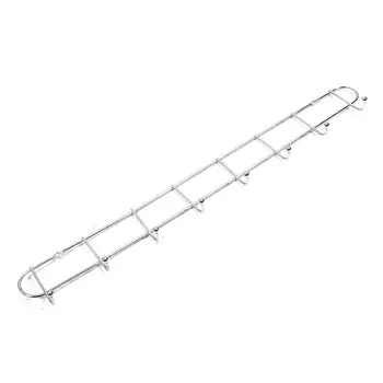

EWS-Wall mounted silver tone metal 8 hooks hook rail towel hanger