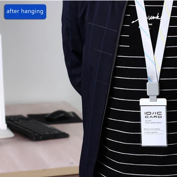 

1PCS Acrylic Clear Access Card ID IC Card Badge Holder Work Card with Polyester Lanyard, LOGO Custom Neck Rope XP31