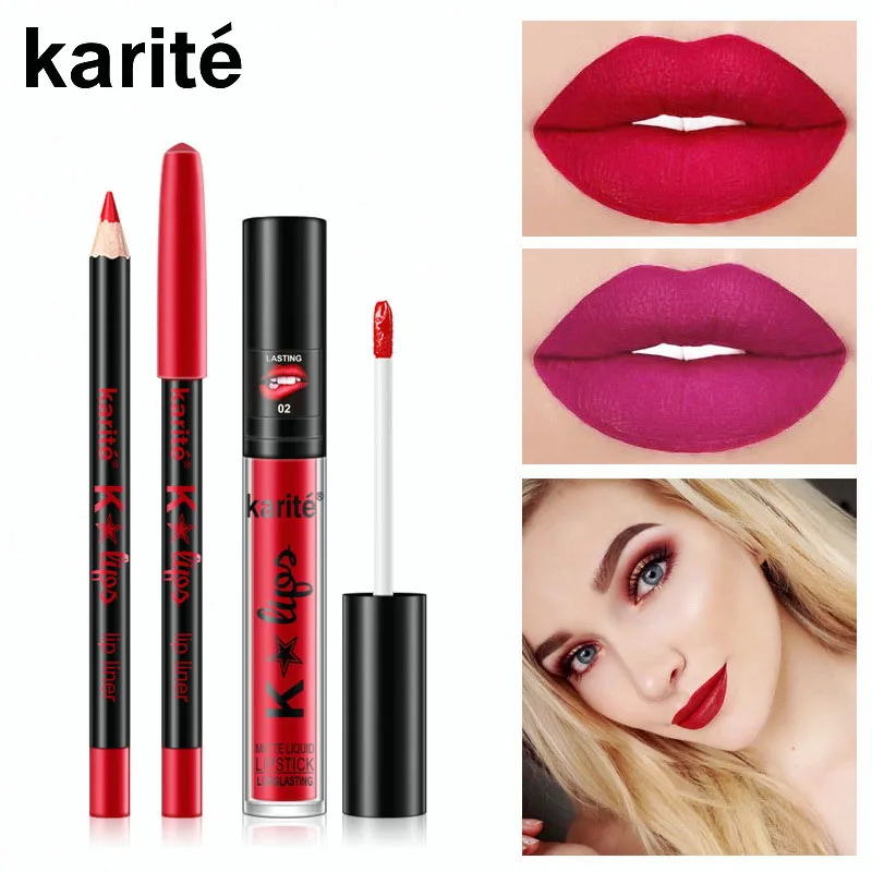 

Lip Gloss Waterproof Long Lasting Matte Lipstick Set Tint Pencil Liquid Gradient Lip-Stick Makeup Cosmetics Lipliner Contour Pen