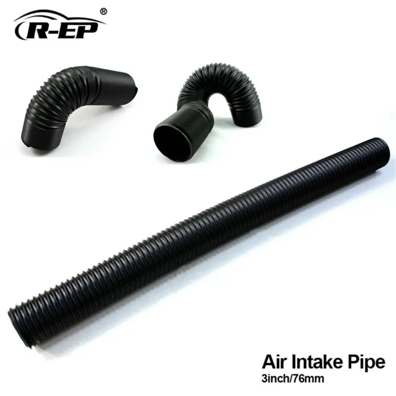 R EP Car hood Cold Air Intake Pipe Universal 3inch Air Inlet Tube