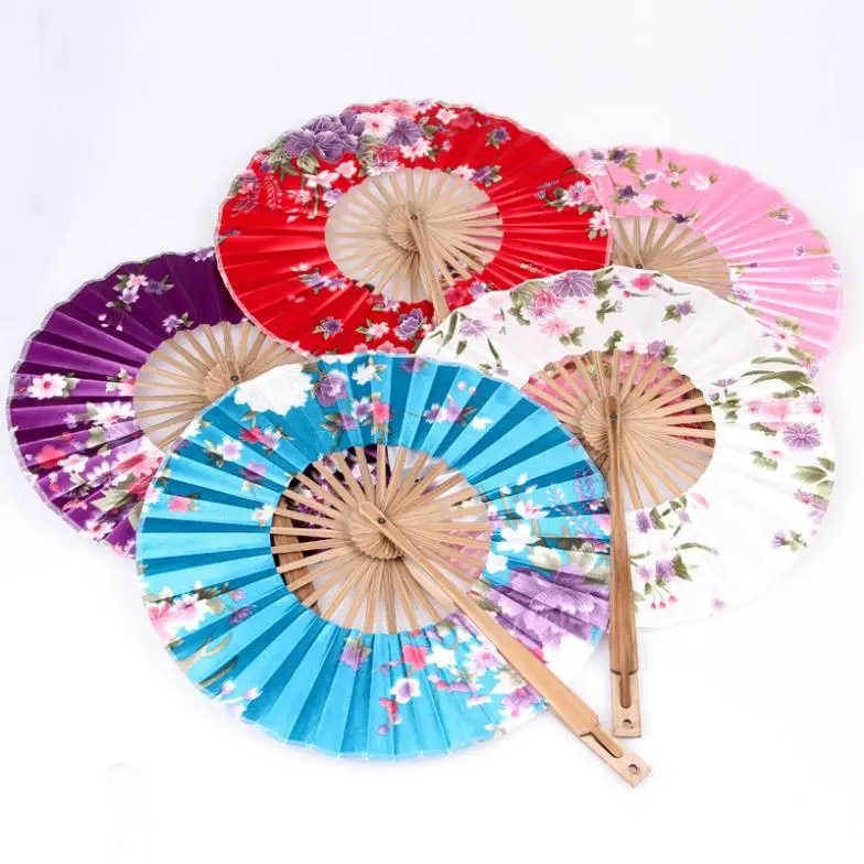 3pcs Japanese folding fans for ladies round female fan Chinese style