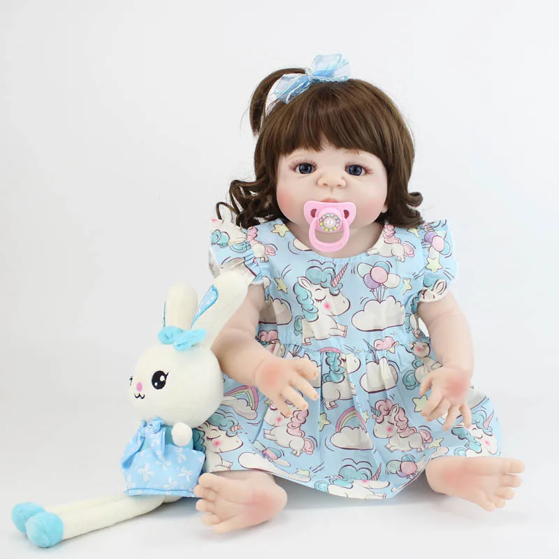 55 см полностью силиконовая кукла-Реборн, игрушка для девочки, Реалистичная виниловая кукла для новорожденных принцесс, детская игрушка для купания, прекрасный подарок на день рождения