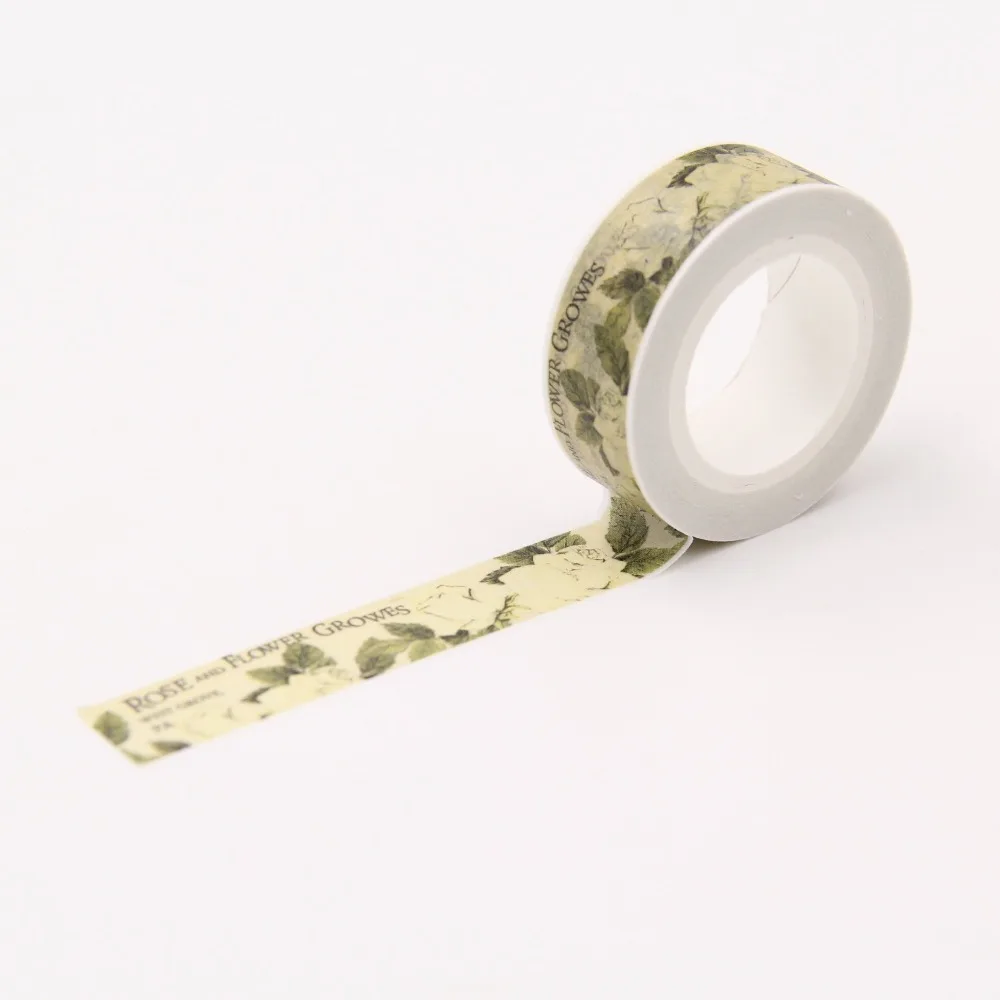 Retro Rose Flower Decorative Tapes 1.5 x 10m Washi Paper Masking Tape
