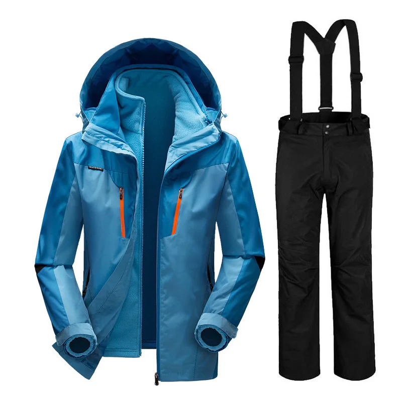 روسيا الشتاء-35 درجة الدعاوى التزلج على الجليد للماء سوبر الدافئة سترة تزلج + سروال للمرأة في الرياضة معطف